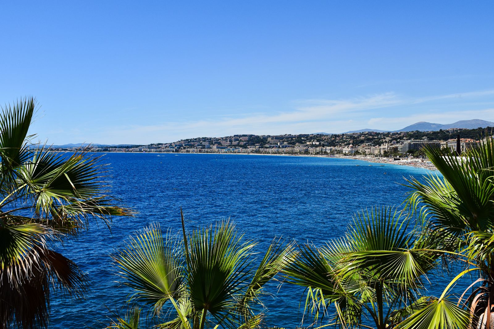 The Côte d'Azur coastline stacked above a turquoise sea